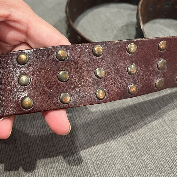 Brown Studded Leather Belt